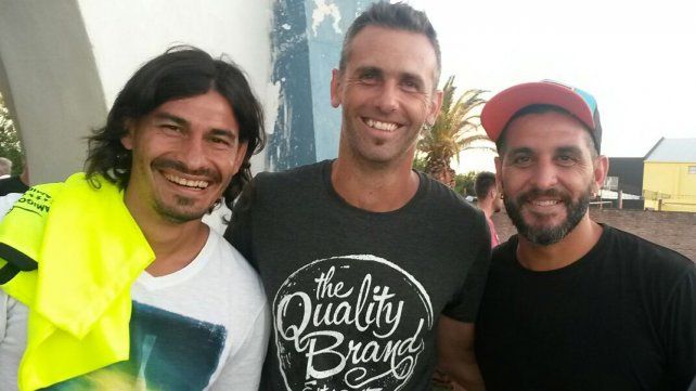 Carignano junto a Sungui Blanco y Chipi Gandín, excompañeros durante diferentes etapas en sus carreras.