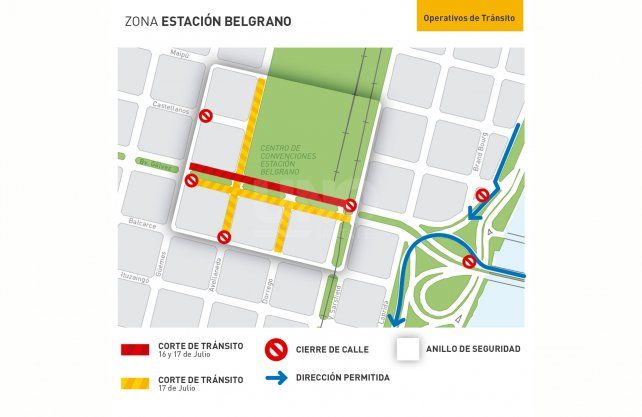 Los cortes de tránsito en inmediaciones de la Estación Belgrano.