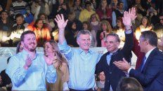 Angelini, García, Macri y Pichetto durante la campaña electoral. Angelini, García, Macri y Pichetto durante la campaña electoral.