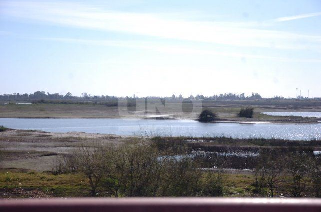 Bajante. Así está hoy el río Salado. 