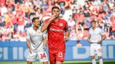 con un gol de alario, el leverkusen supero a union berlin con un gol de alario, el leverkusen supero a union berlin