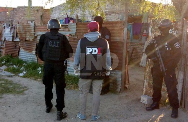 Una de las viviendas allanadas.