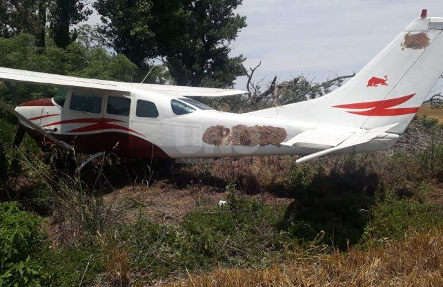 La avioneta que apareció en un campo en San Fabián. 