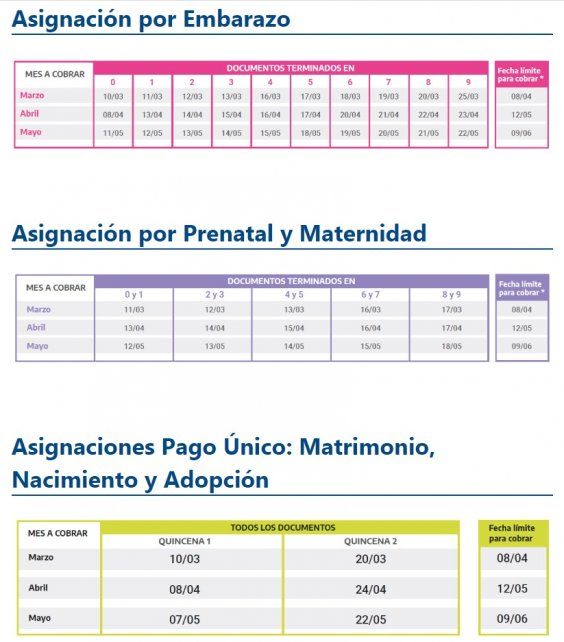 Cronograma de pagos anses