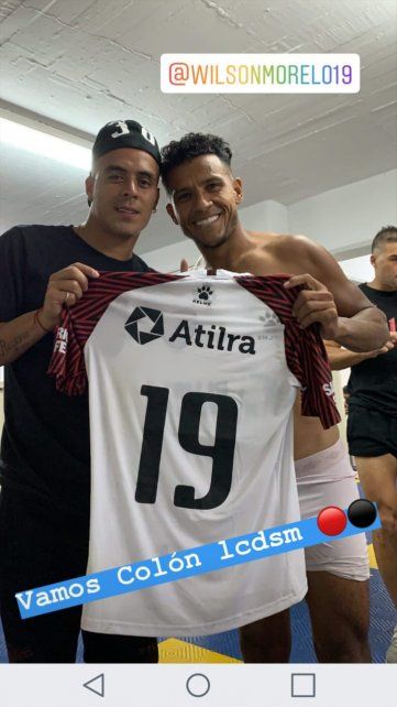 Brian Fern&aacute;ndez y un posteo bien de folklore junto a Wilson Morelo tras el triunfo de Col&oacute;n.&nbsp;Foto: Instagram brianfernandez_38