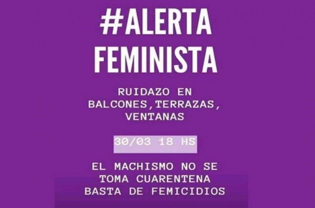 Organizaciones sociales convocan para esta tarde a un ruidazo en contra de la violencia machista.