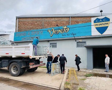 El Club Alianza de Santo Tom&eacute; se acondicionamiento para ser un centro de aislamiento. Foto: gentileza santotodigital.