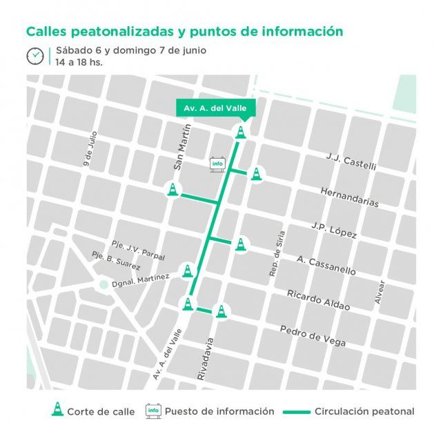 Cortes de calle y puestos de información sobre avenida Aristóbulo del Valle . 