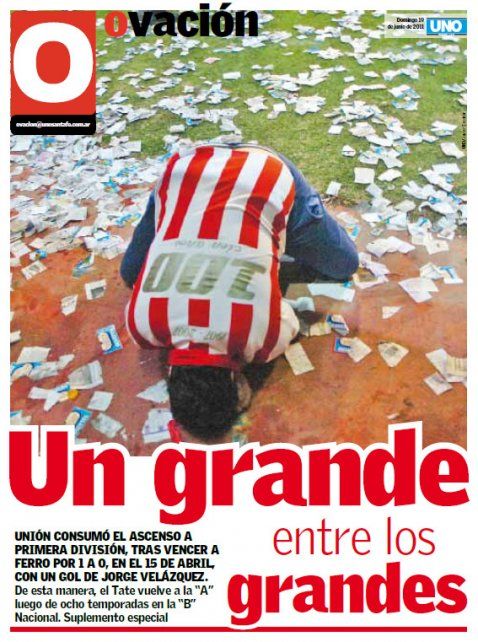 La Tapa de UNO Santa Fe de aquel ascenso del Tate a Primera.