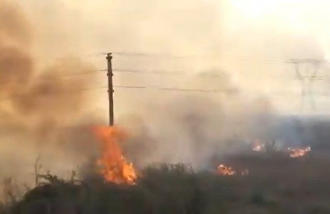 Una quema de pastizales puso en peligro el servicio el&eacute;ctrico de Santo Tom&eacute;