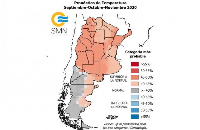 Pron&oacute;stico trimestral temperaturas: septiembre-octubre-noviembre.