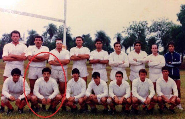 Con el seleccionado mayor de la Unión Santafesina de Rugby en 1988.
