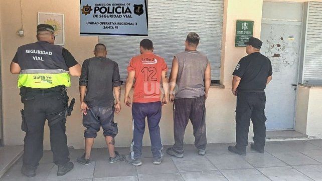 Los detenidos durante el operativo en Franck