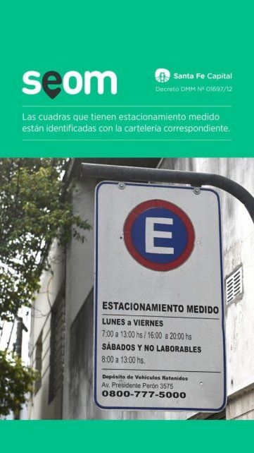 Los carteles que indican que en el lugar hay estacionamiento medido