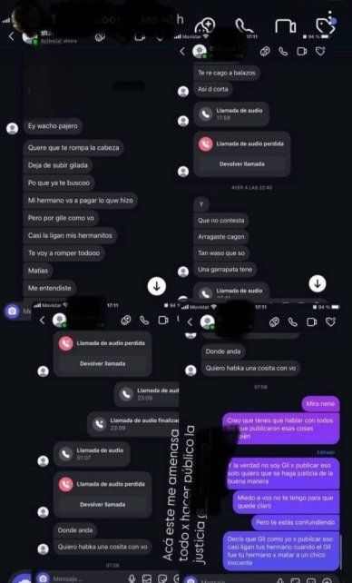 Las amenazas recibidas por la víctima de parte del hoy imputado