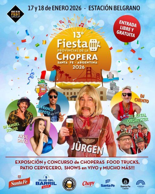 Fiesta de la Chopera en la ciudad de Santa Fe este sábado 17 y domingo 18 de enero