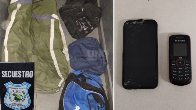 Los elementos secuestrados en la detención de los delincuentes 