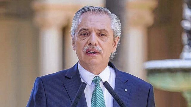 Alberto Fernández durante su último discurso como presidente.
