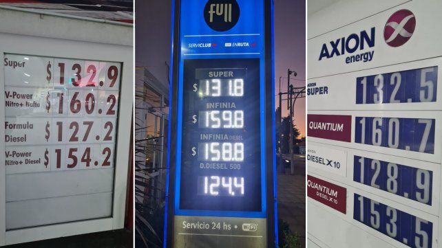 Los precios en la pizarras de Santa Fe de Shell, YPF y Axion desde 9 de mayo 2022