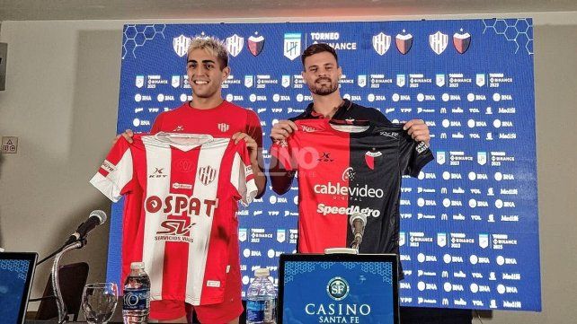 Ignacio Chicco (Colón) y Santiago Mele (Unión) animaron la previa del Clásico Santafesino.
