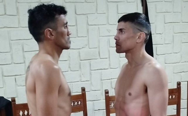 El púgil paranaense (derecha) entrenado por Carlos Lemos combatirá con el local, el Ciclón Irusta.