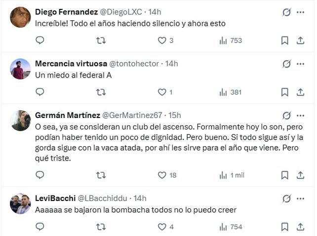 El descargo de los hinchas de Colón en redes.