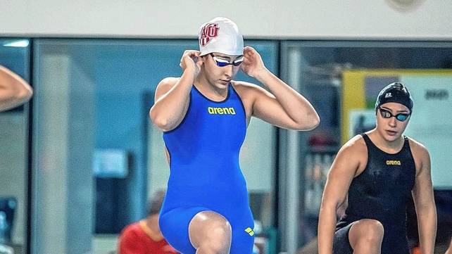 Malena Santill&aacute;n de San Francisco pero radicada en Santa Fe compiti&oacute; en los 100 espalda y en el 4x100 combinados.