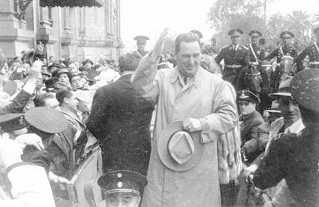 Juan Domingo Perón, en su visita a la ciudad de Santa Fe en 1947. Foto: Para Conocernos. 