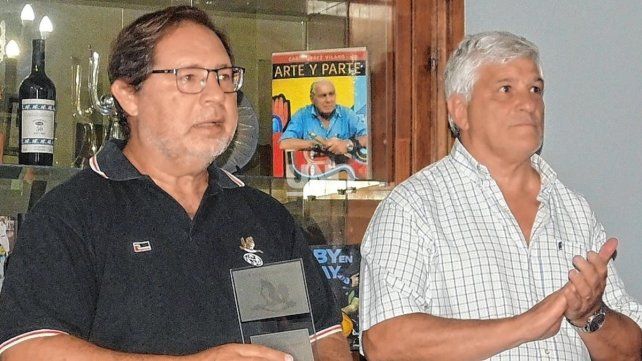 Patrizi junto a su antecesor, Esteban Fainberg, en la última actividad oficial que se llevó a cabo en la sede de Ituzaingó 1345.