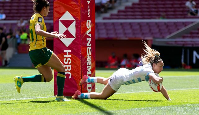 La entrerriana Antonella Reding anot&oacute; un ensayo en el partido de Las Yaguaret&eacute;s ante Brasil.
