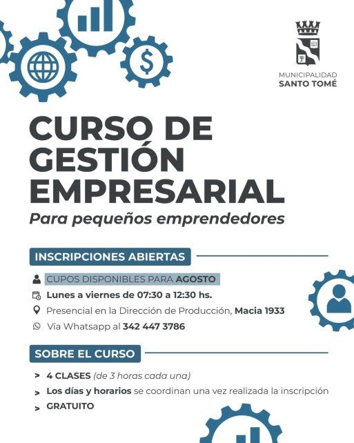 Curso de Gestión Empresarial en la municipalidad de Santo Tomé