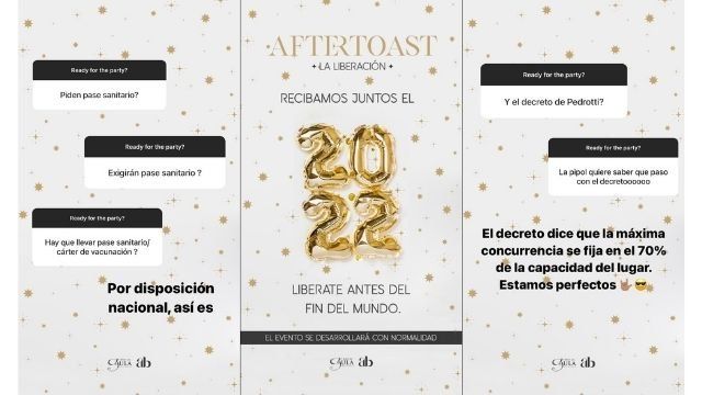 Desde AB Sonido aclaran que su fiesta cumple con los protocolos vigentes y advierten que controlarán el pase sanitario.