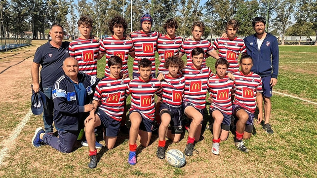 Plantel de M16 de Santa Fe Rugby Club que jug&oacute; en Nahuel la instancia provincial de los Juegos Santafesinos. &nbsp;