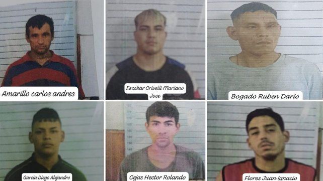 Los seis evadidos de la subcomisaría 17ª de la ciudad de Santa Fe 