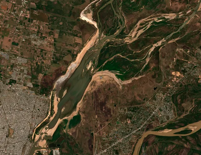 Laguna set&uacute;bal (fecha 11/01/22) Foto satelital: captura LandViewer.&nbsp; &nbsp;