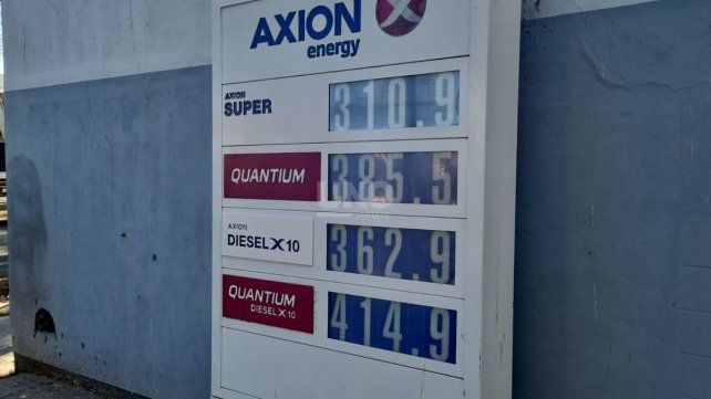 Aumento combustibles Axion