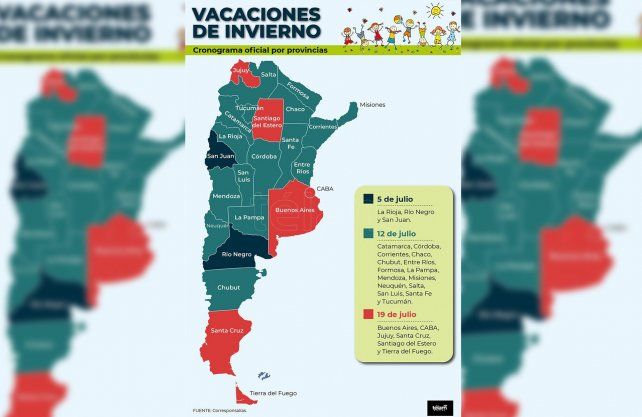 El calendario de las vacaciones de invierno provincia por provincia