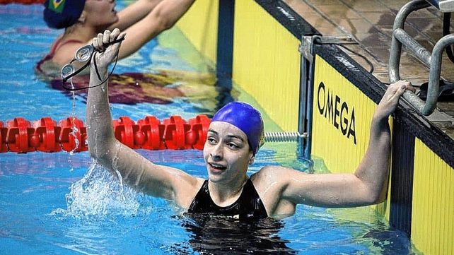 La nadadora de San Francisco, provincia de C&oacute;rdoba, Malena Santill&aacute;n, consigui&oacute; medalla de oro en la prueba de los 200 espalda en los Odesur.