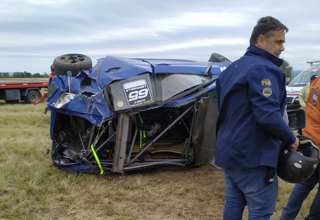 Así quedó el auto de Julián Leppaheille durante la clasificación de la Clase 2 del Turismo Nacional en Córdoba.