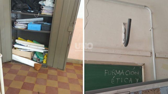 Detuvieron a un ladrón que robó y causó destrozos en la escuela Julio Rubén Cao