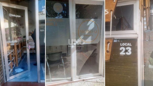 Los locales que fueron blanco del delincuente en la galería Vía Macarena