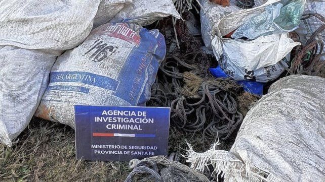 Descubrieron más de una tonelada de cables robados