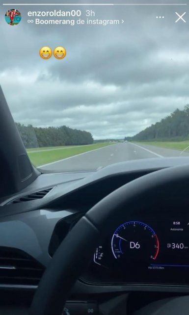 Enzo Rold&aacute;n public&oacute; una historia en redes sociales plasmando su regreso a Uni&oacute;n desde Boca.