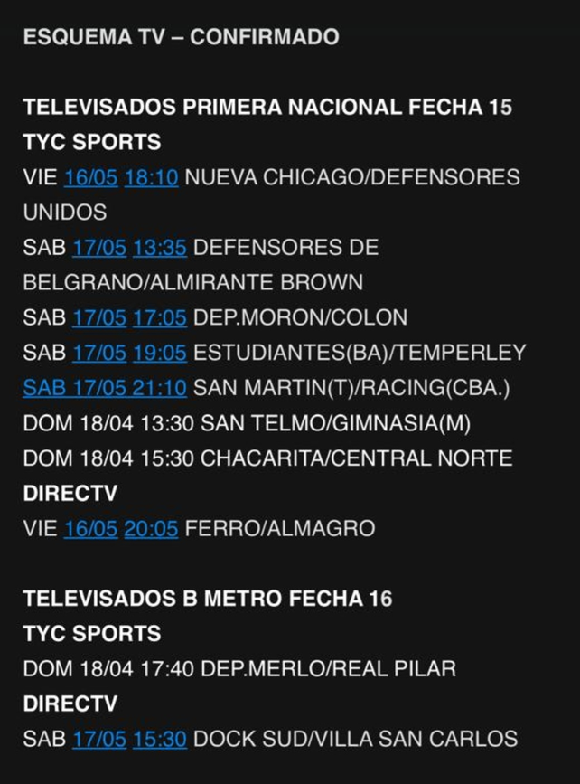 Col&oacute;n volver&aacute; a ser televisado ante Mor&oacute;n.