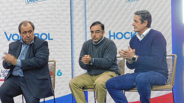 El b&aacute;squetbol, el hockey y el v&oacute;leibol representados por los dirigentes Roberto Monti, Ignacio Achkar y Fabi&aacute;n Bochatay.