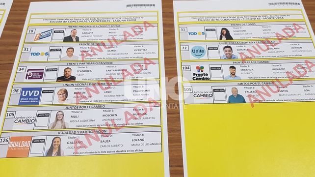 Las listas de Laguna Paiva y Monte Vera.