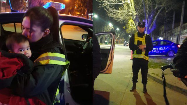 Policías auxiliaron y salvaron la vida de una beba que se estaba ahogando