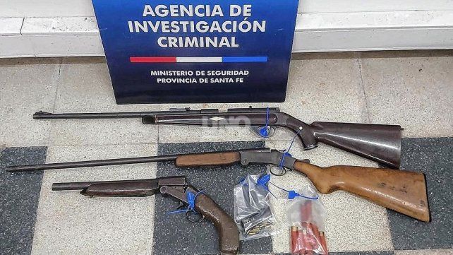 Armas secuestradas en el marco de un asesinato en Alto Verde.