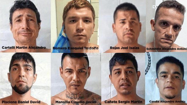 Los ocho presos que se fugaron del penal de Piñero, en Rosario.