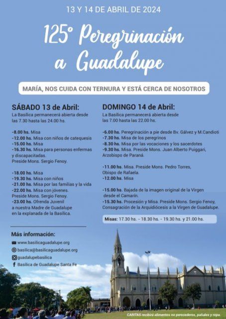 Grilla completa de celebraciones fiesta de Guadalupe 2024 Grilla completa de celebraciones fiesta de Guadalupe 2024